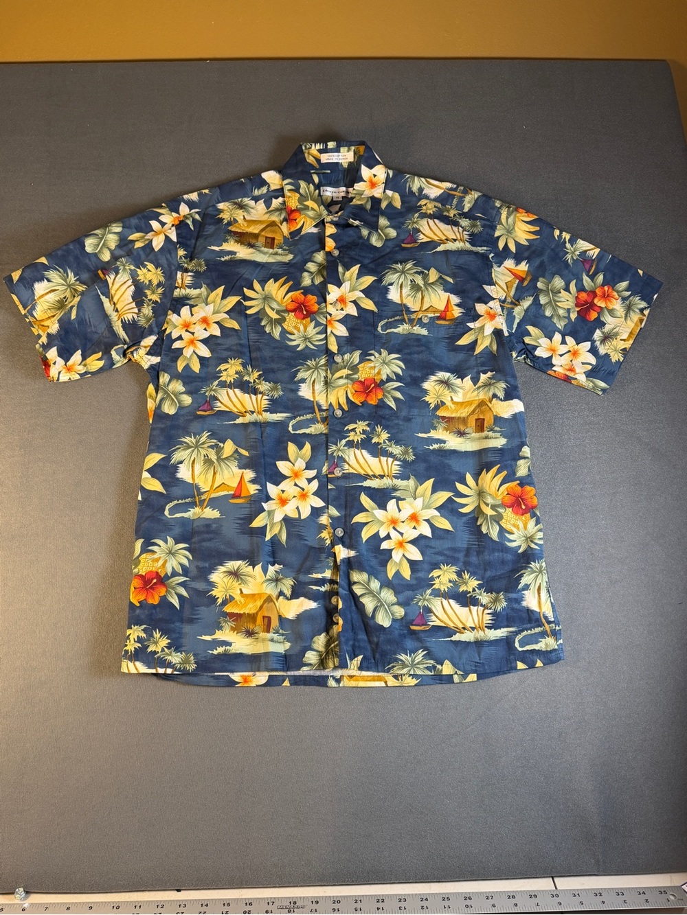 Pierre Cardin Navy Hawaiian Floral Button-Up Shirt